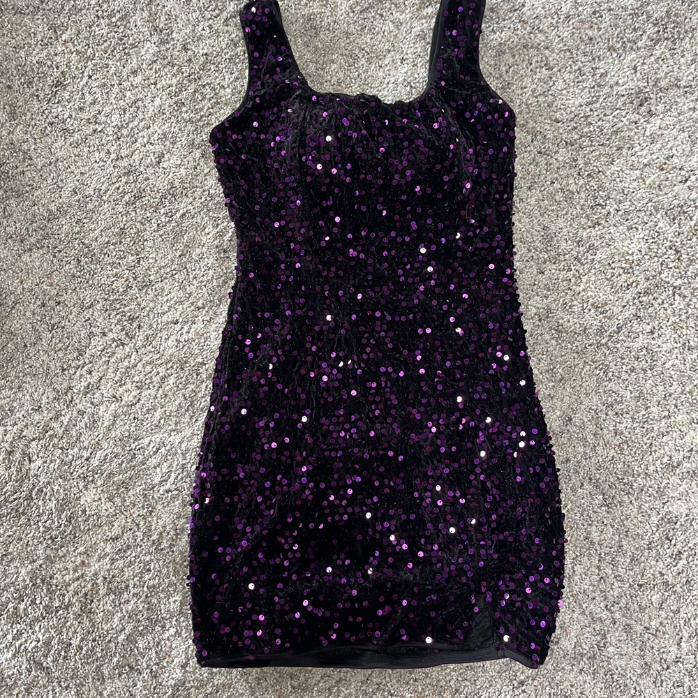 Lulu's Sparkling Purple Sequin Mini Dress- Size XS